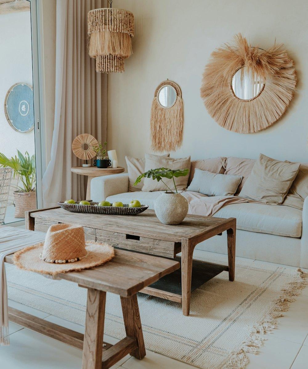 A customer in a furnished room